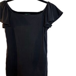 Lauren Ralph Lauren Flutter Sleeve Blouse Black Size XS Petite
